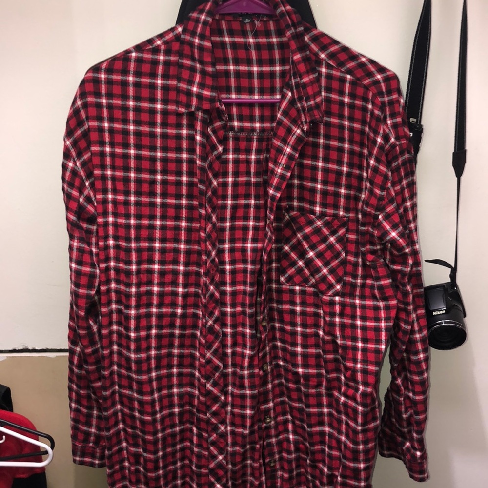 Oversized Red Plaid Flannel